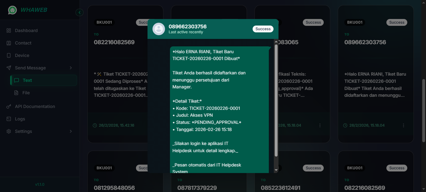 Helpit Whatsapp Notif